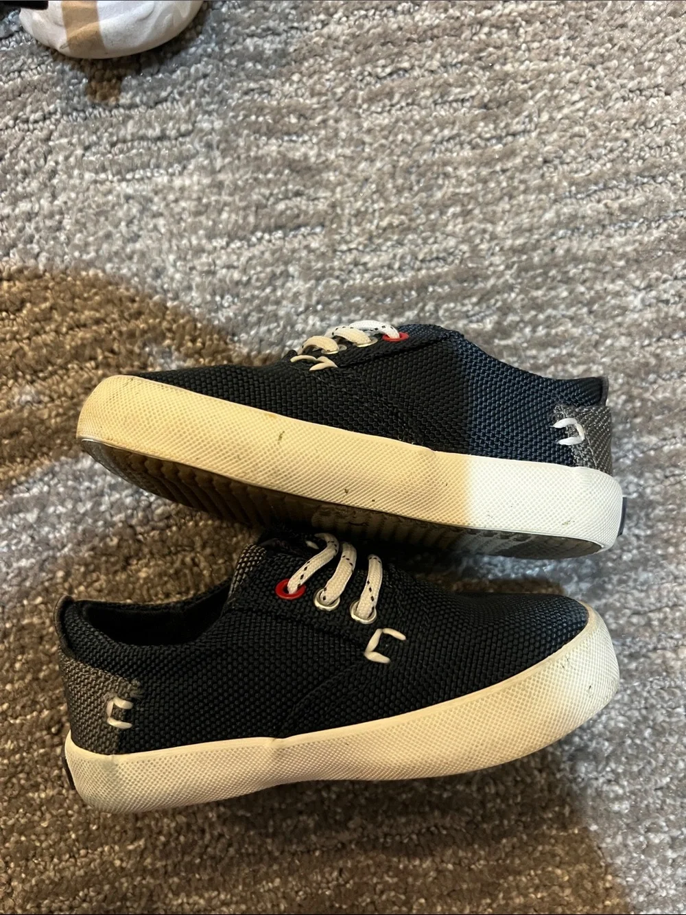 Sperry Kids Navy Mesh Slip-On Sneakers with Red Accents